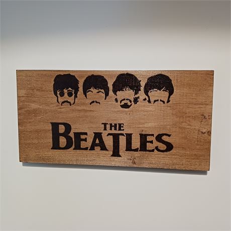 The Beatles Wood Burned Wall Art